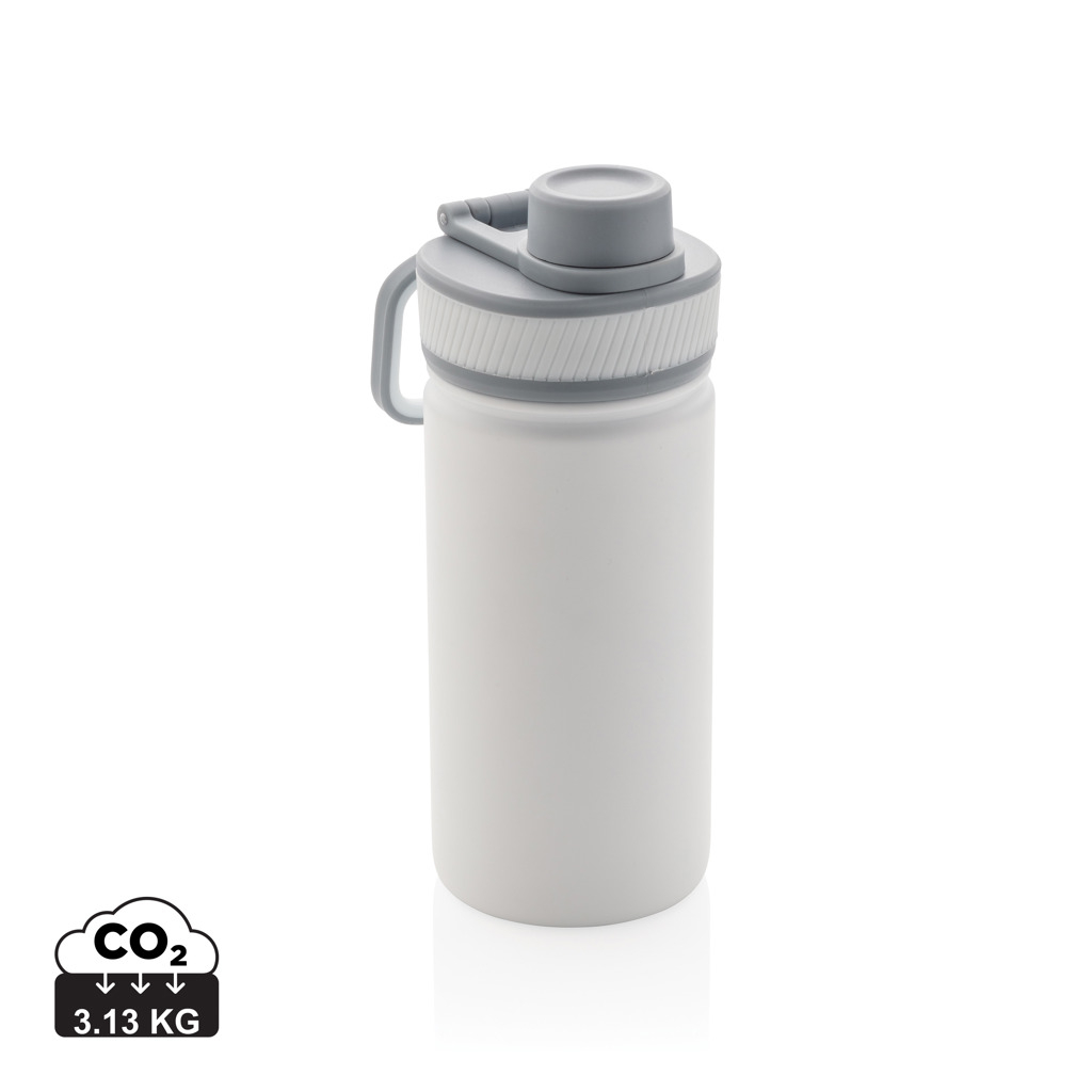 Bouteille sport isotherme publicitaire 550 ml Blanc et Gris